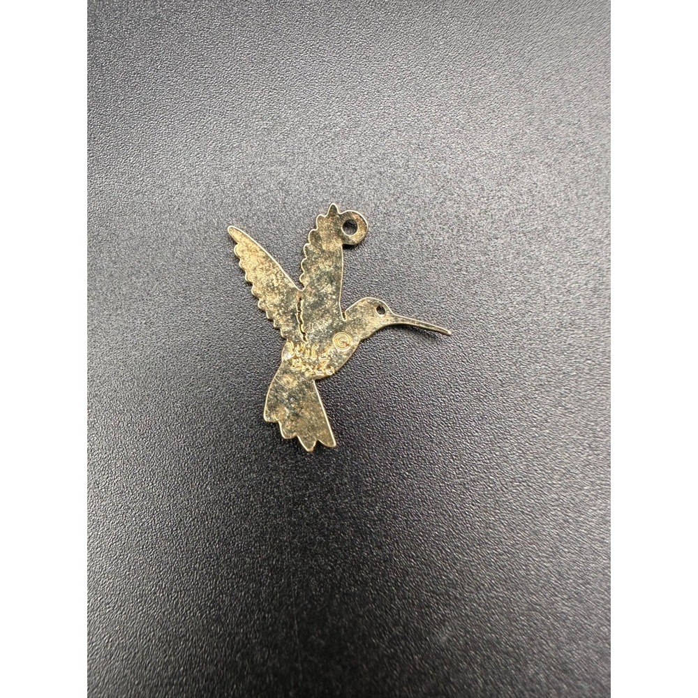Wild Bryde Hummingbird Charm Pendant Gold Tone Bird Jewelry Animal Nature Theme